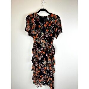 NWOT Eva Franco (Anthropologie) Orange Grove Tiered Dress 0